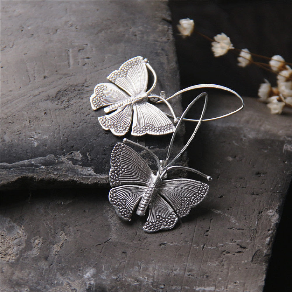 S925 Sterling Silver Vintage Butterfly Earrings – Elegant Women’s Jewelry