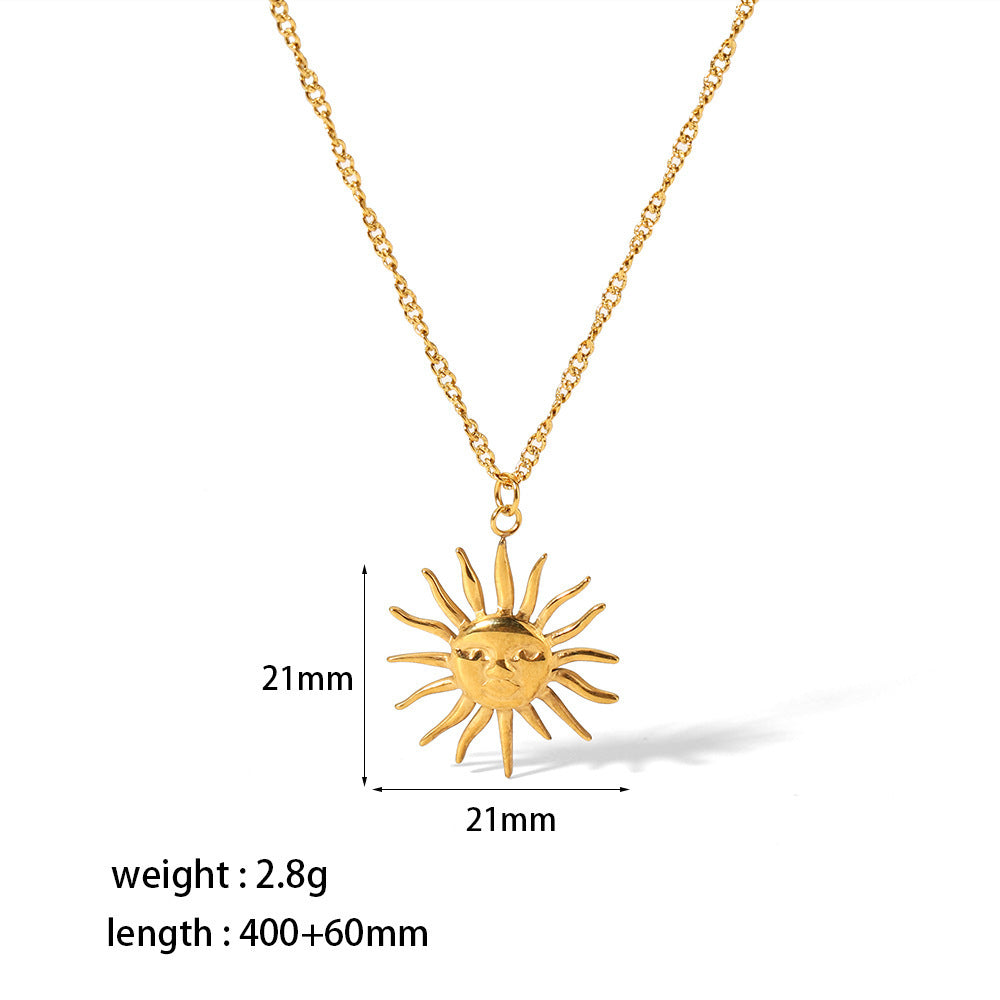 18K Gold Plated Titanium Steel Heart Pendant Necklace