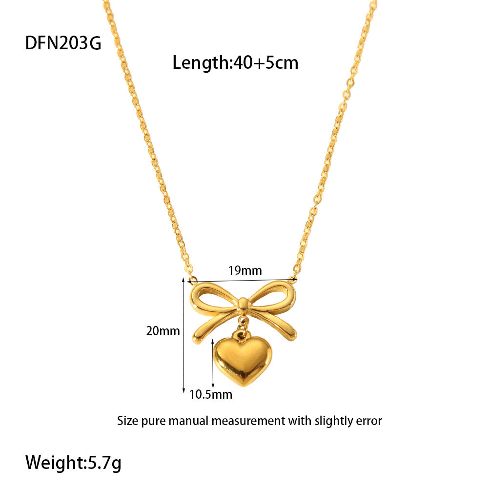 18K Gold Love Pendant Clavicle Necklace – Stainless Steel Women’s Jewellery