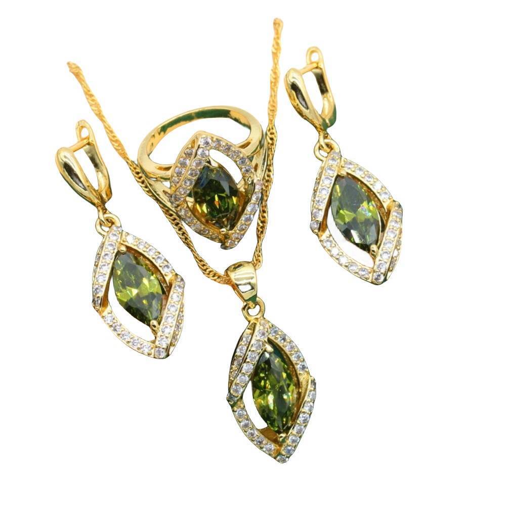 AAA Zircon Jewellery Set – Necklace, Earrings & Ring, Hypoallergenic