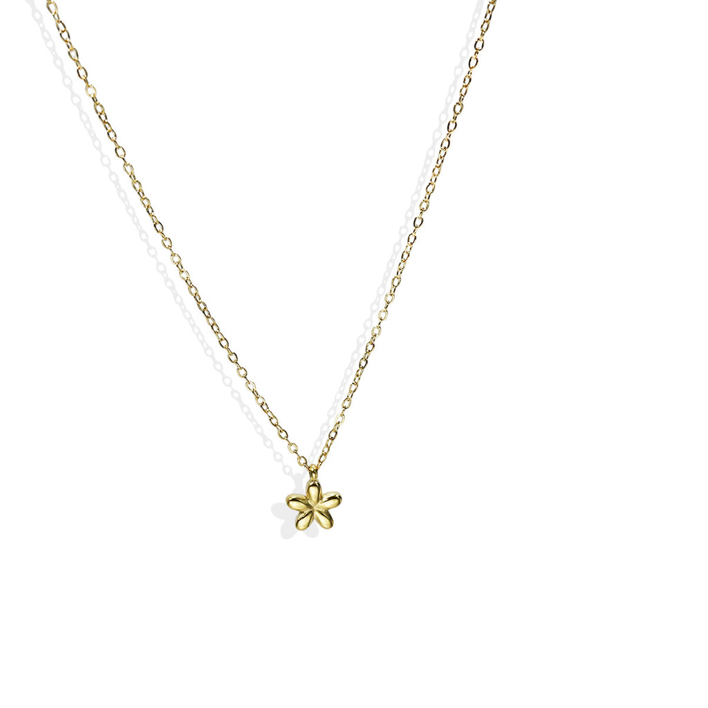 18K Gold Flower Pendant Necklace & Earrings Set – Waterproof & Hypoallergenic Jewellery for Women