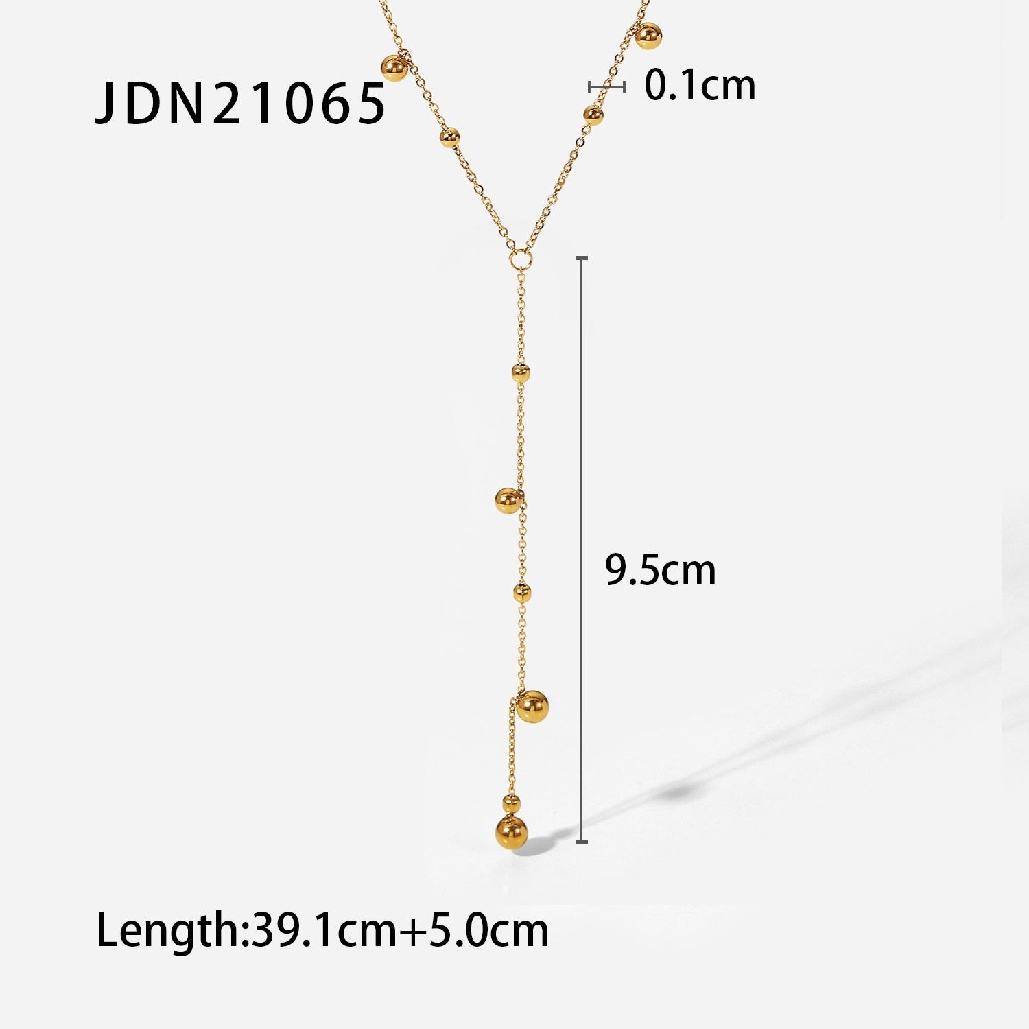 18K Gold-Plated Stainless Steel Beaded Tassel Necklace – Women’s Charm Jewellery