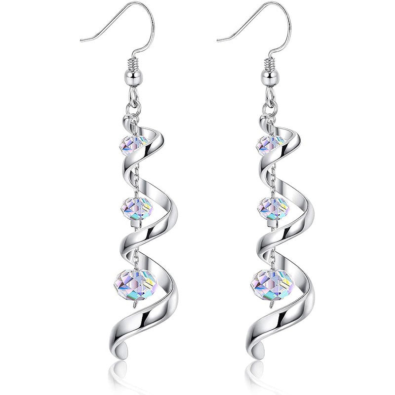 Spiral Ribbon Multi-Drop Teardrop Earrings – Elegant Women’s Jewellery