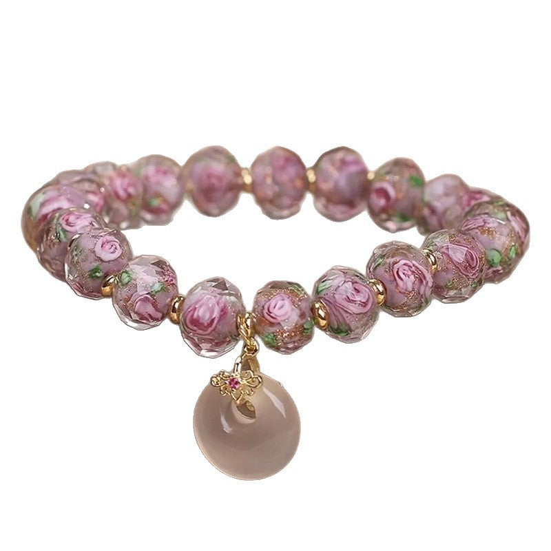 Women’s Elegant Amethyst Bracelet – Light Luxury Peace Buckle Design