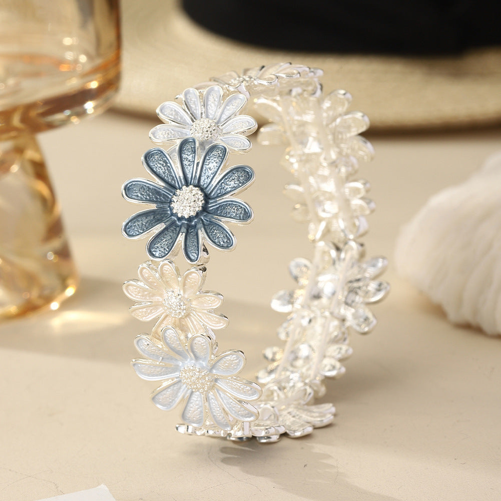 Elastic Zinc Alloy Bracelet – Oil Drip Color Design for Women