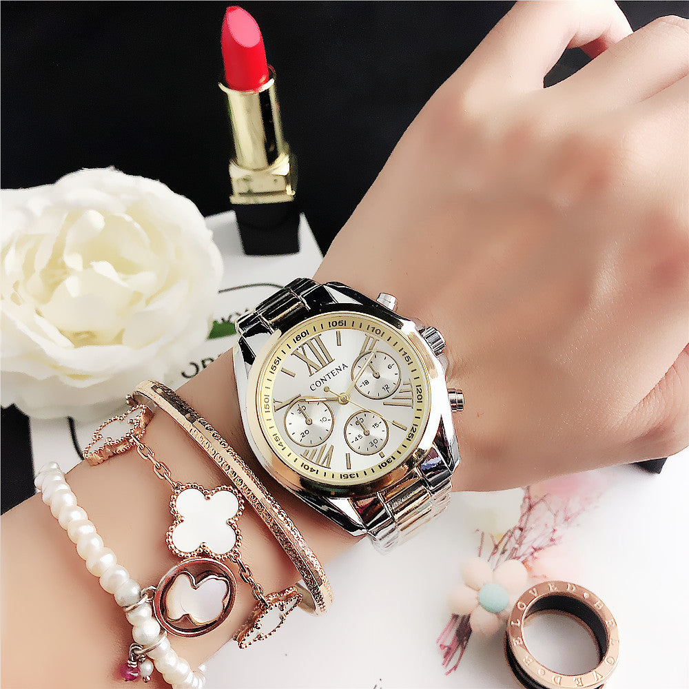 Women’s Diamond Quartz Watch – Fashion Mesh Strap Elegant Timepiece