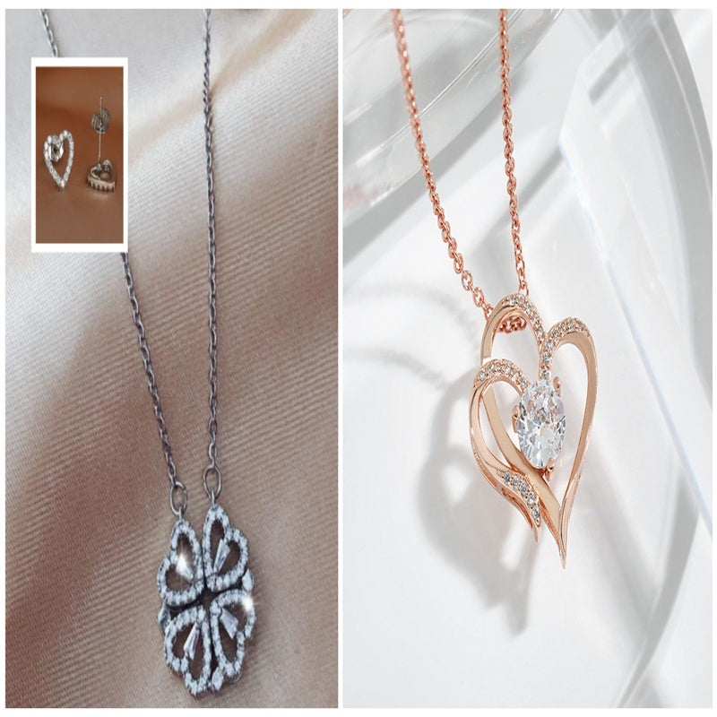 Detachable Four-Leaf Clover Necklace – Women’s Multi-Wear Zircon Chain