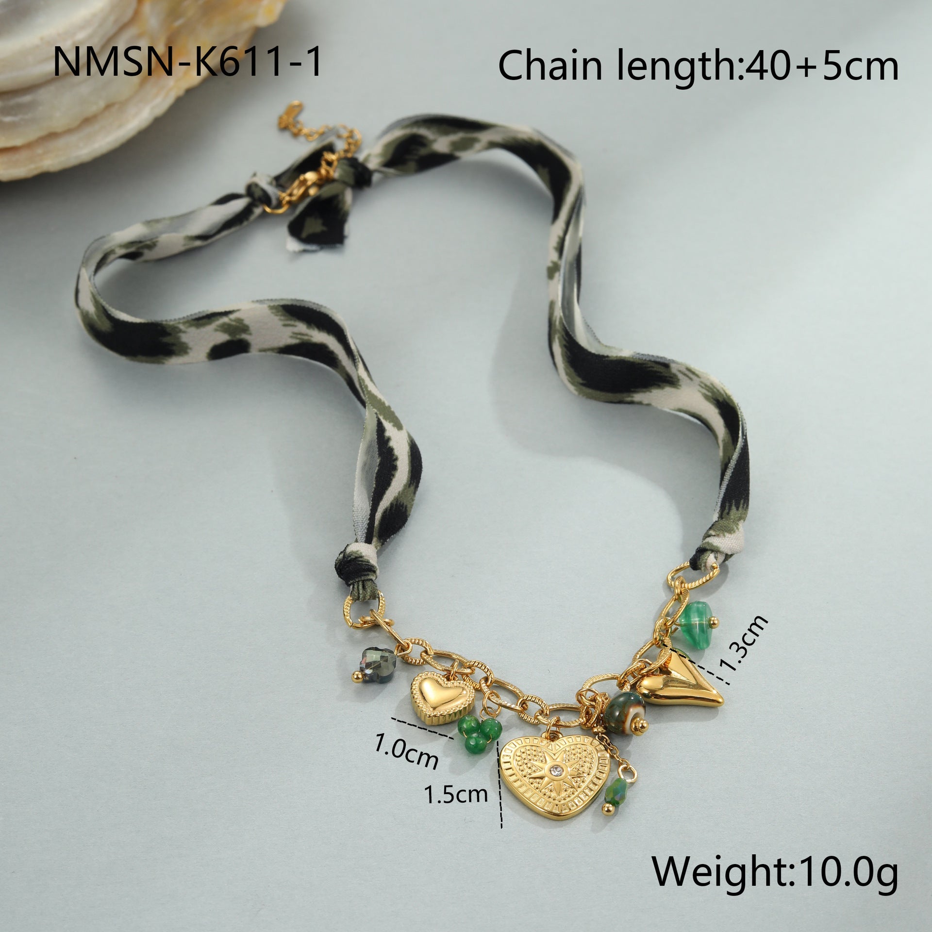 Women’s Leopard Print Pendant Necklace – Sun & Heart Stainless Steel Design