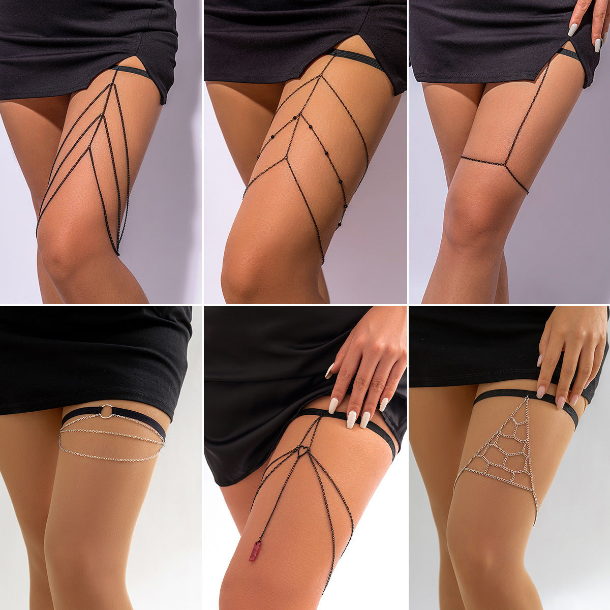 Metal Leg Ring Body Chain – Casual Elastic Band with Tassel for Women