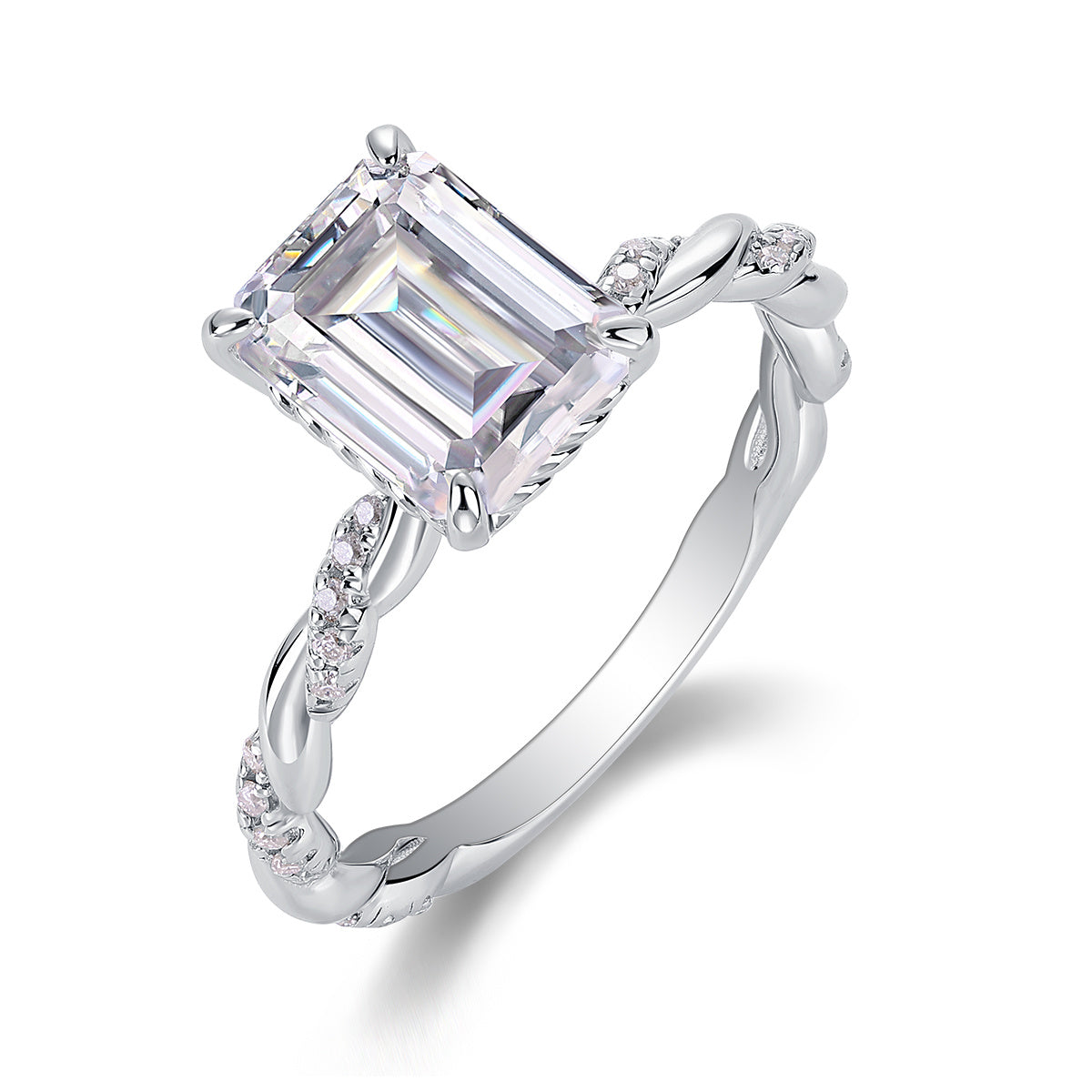 Chasing Light Women’s Moissanite Ring – S925 Sterling Silver with Platinum-Plated Diamonds, Elegant Fashion Jewellery