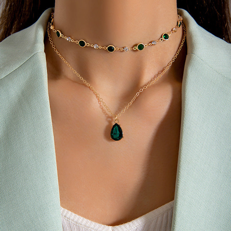 Women’s Multi-Layer Jade-Inspired Necklace – Elegant Temperament Fashion Jewellery