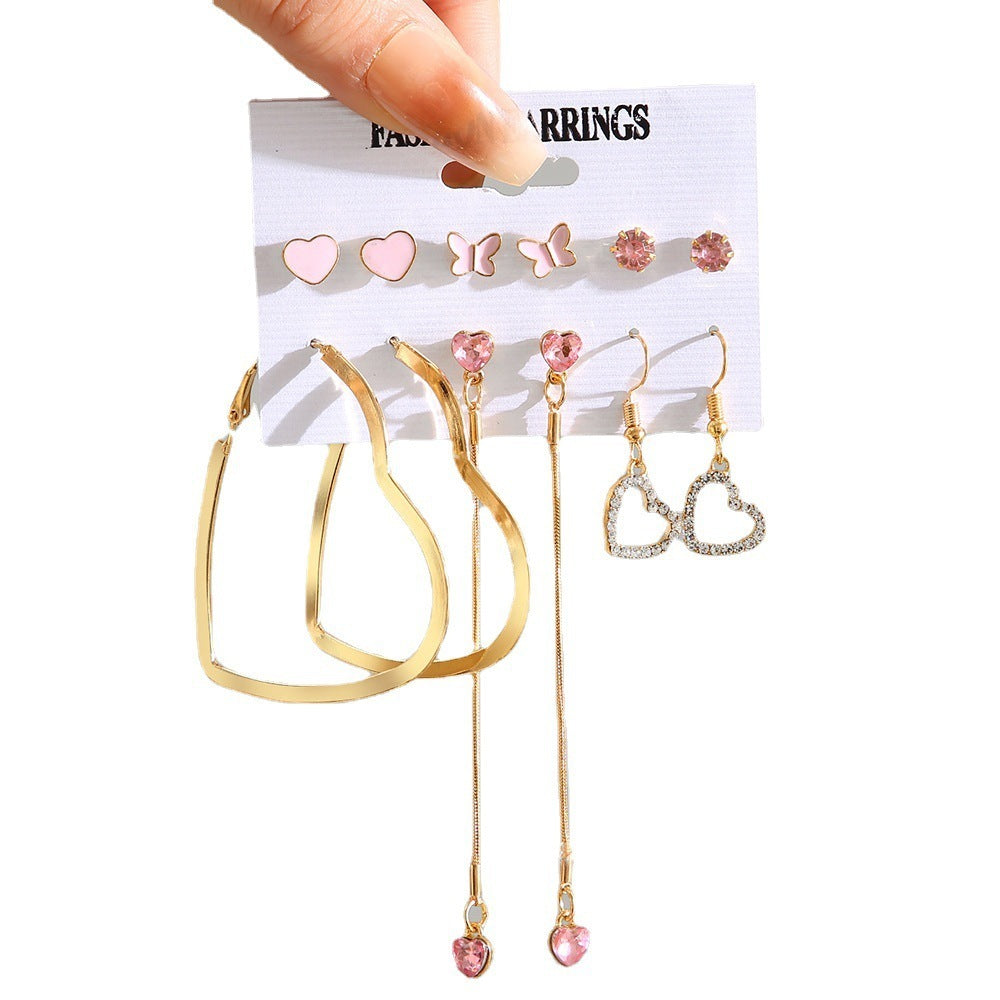 Retro Love Star Chain Earrings Set – Elegant Women’s Jewellery
