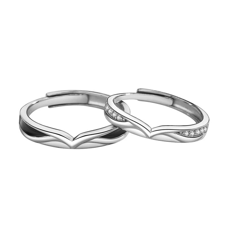 925 Sterling Silver Couple Ring