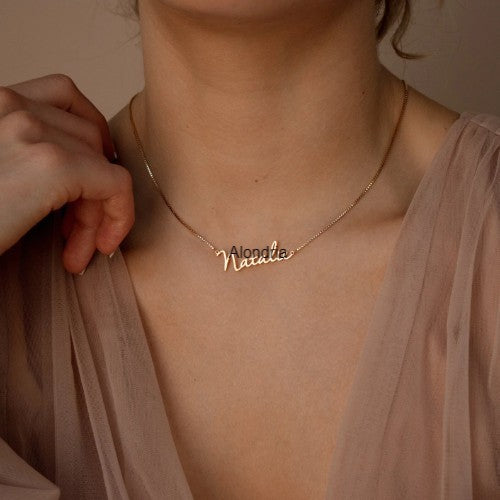 Personalized Name Necklace – Custom Stainless Steel Pendant with Optional Gold, Silver, or Rose Gold Plating