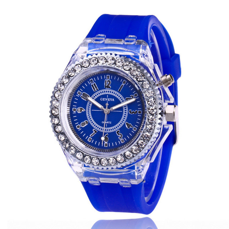 Geneva LED Luminous Women’s Quartz Watch – Silicone Bracelet