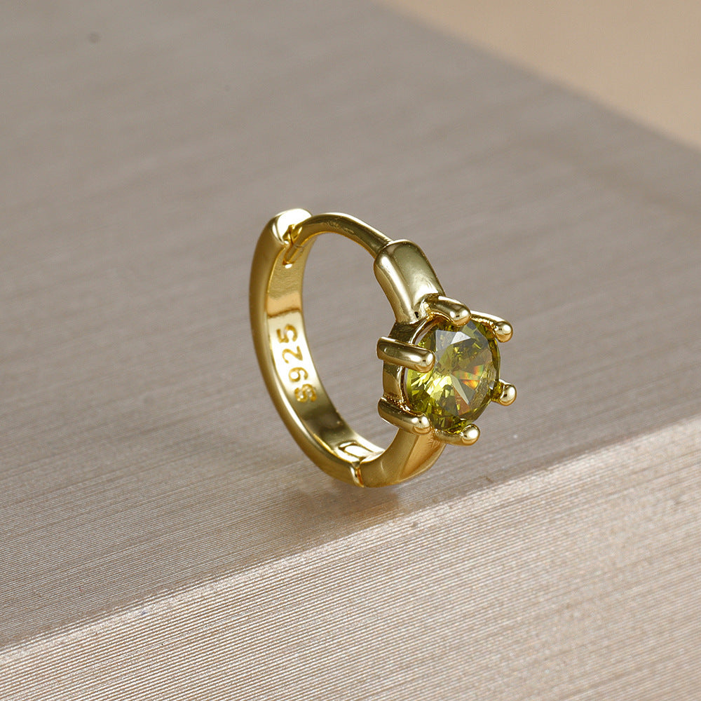 Elegant Ring-Shaped Diamond Earrings – Simple Women’s Jewellery