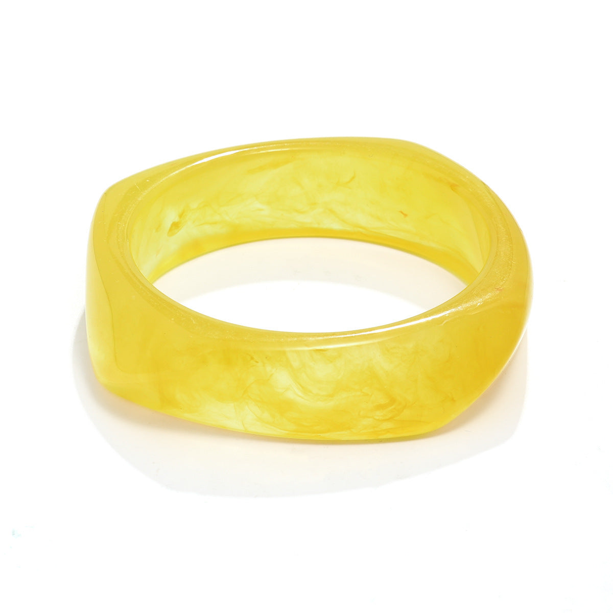 Blooming Coffee Resin Arc Bracelet – Geometric European & American Design