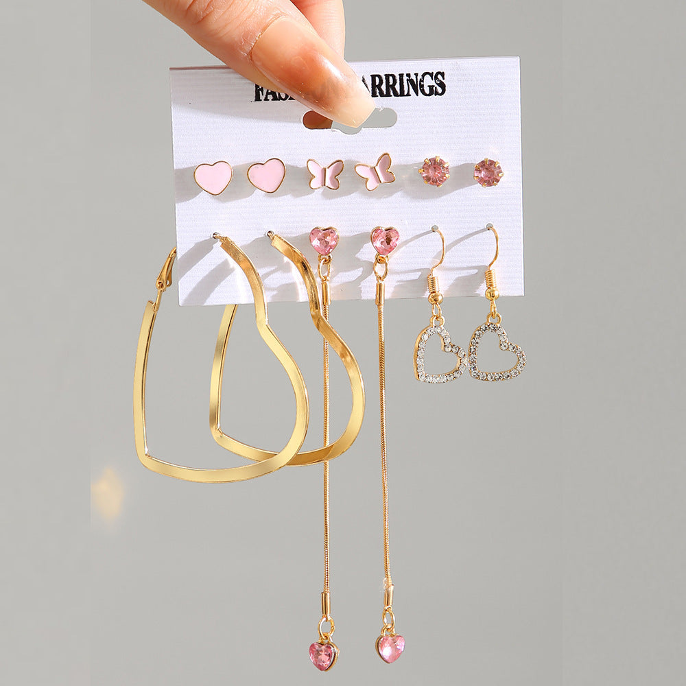 Retro Love Star Chain Earrings Set – Elegant Women’s Jewellery