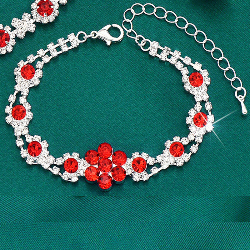 Elegant Women’s Crystal Water Drop Jewellery Set – Necklace, Earrings, Bracelet & Ring