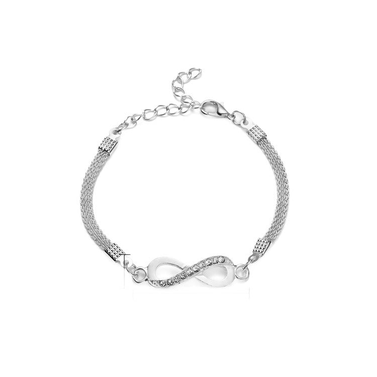 Fashion Exquisite 8-Word Infinity Silver-Plated Bracelet