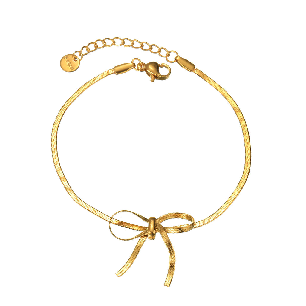 18K Gold Plated Stainless Steel Blade Chain Necklace for Women