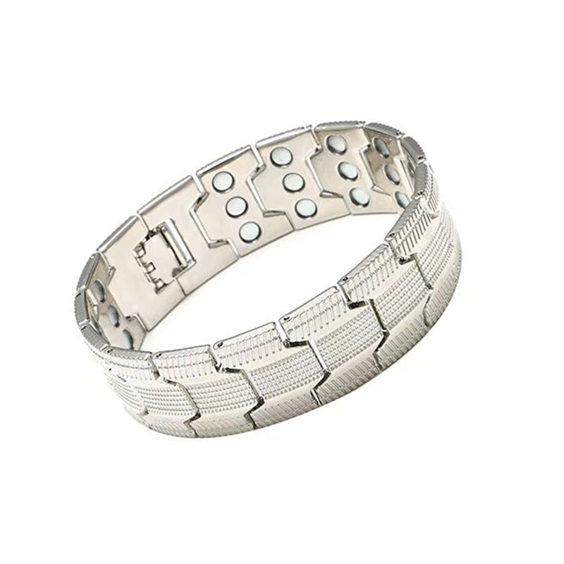 Carved Retro Three-Row Full Magnet Bracelet – Unisex Design
