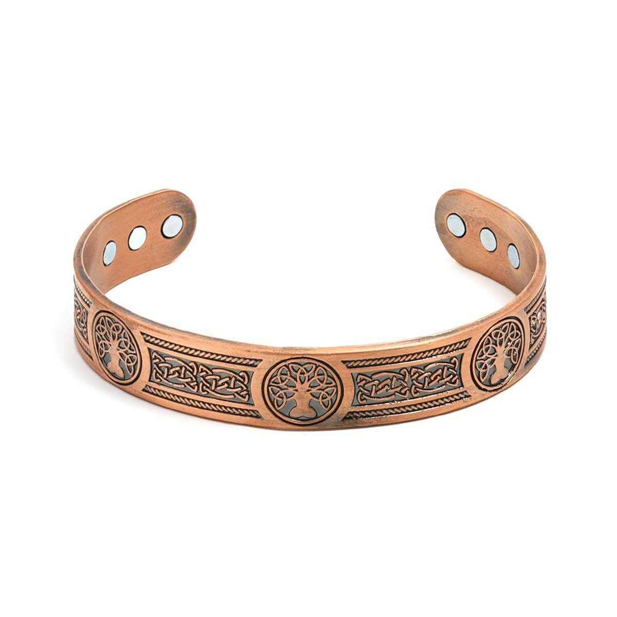 Carved Retro Three-Row Full Magnet Bracelet – Unisex Design
