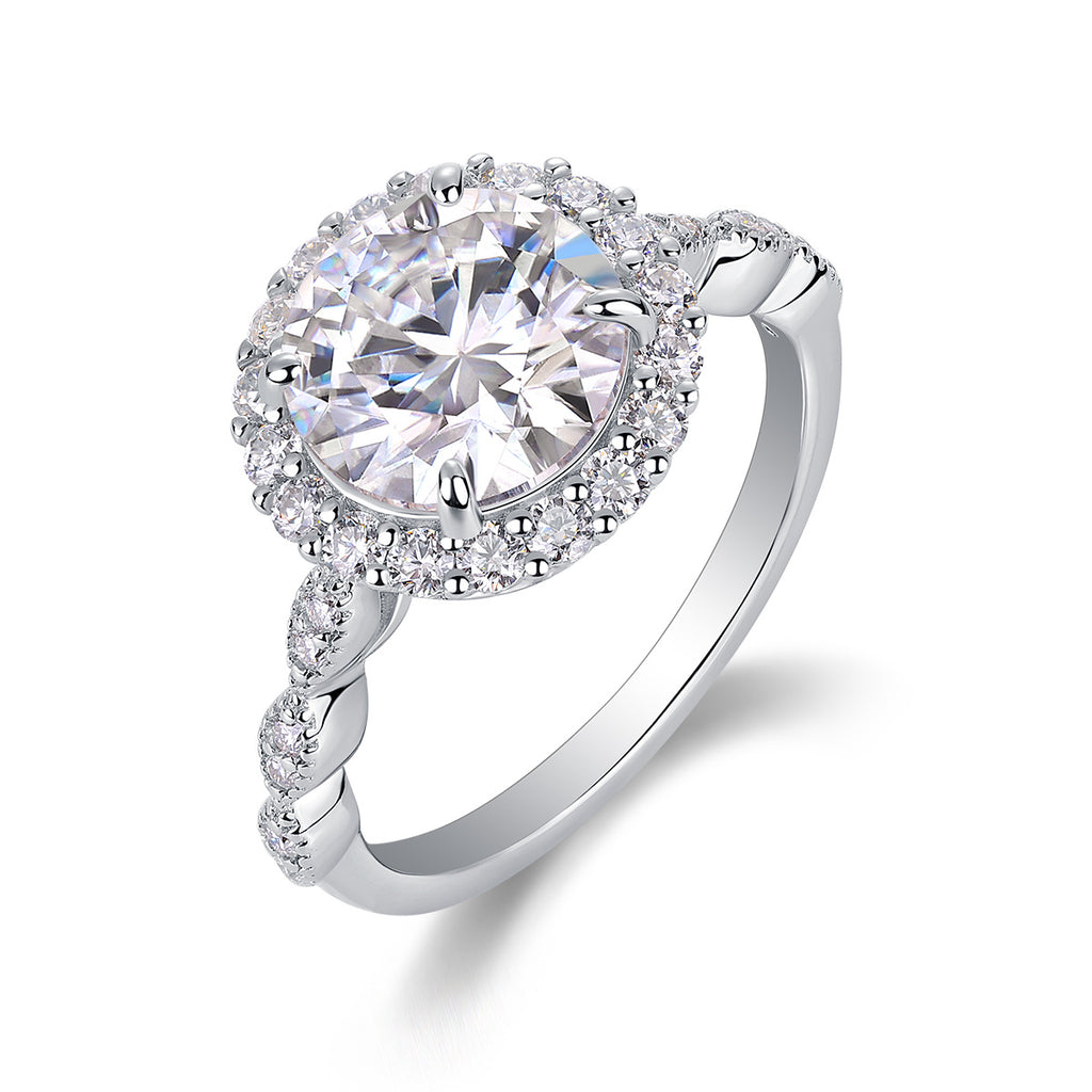 Starlight Shining 3-Carat Moissanite Ring – S925 Sterling Silver with Platinum-Plated Diamonds, Elegant Women’s Jewellery