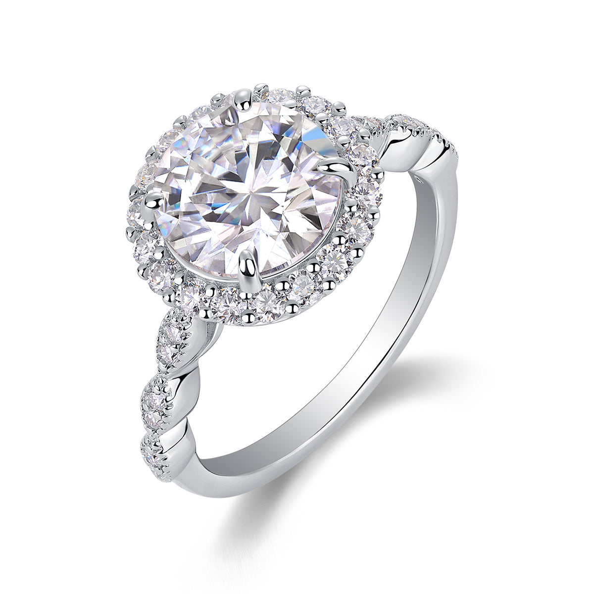 Starlight Shining 3-Carat Moissanite Ring – S925 Sterling Silver with Platinum-Plated Diamonds, Elegant Women’s Jewellery