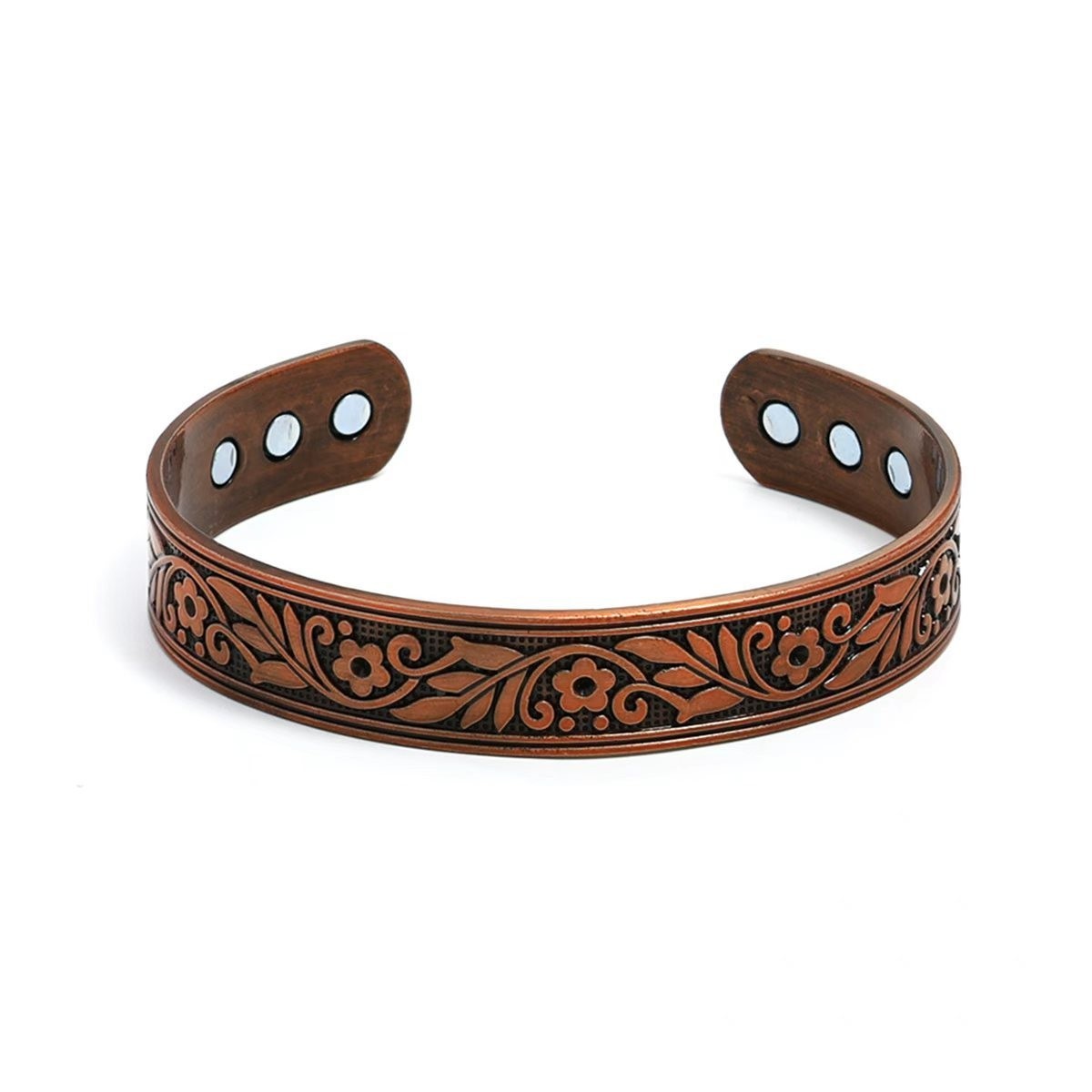 Carved Retro Three-Row Full Magnet Bracelet – Unisex Design