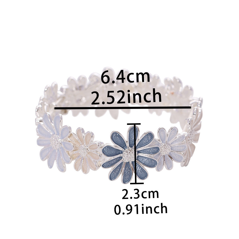 Elastic Zinc Alloy Bracelet – Oil Drip Color Design for Women