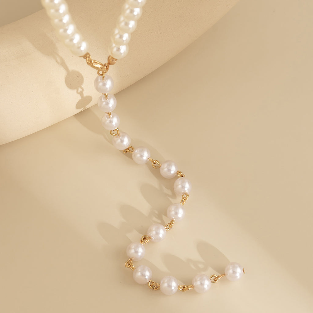 Round Beaded Pearl Chain Necklace – Elegant Japan & Korea Style Women’s Jewellery