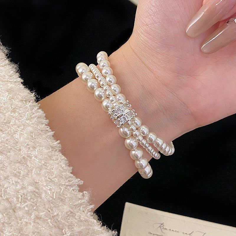 Korean-Style Flower Alloy Bracelet for Women