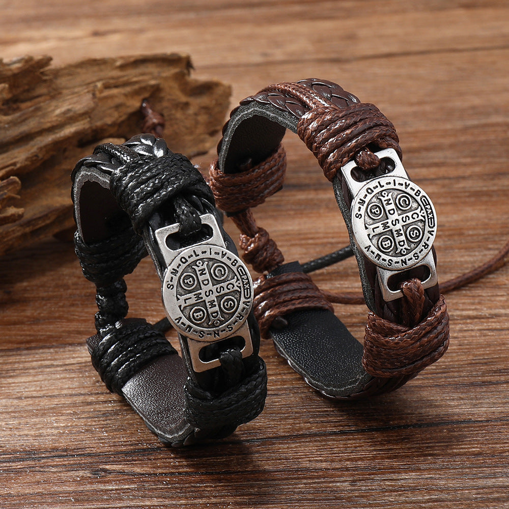 Men’s Hand-Woven Leather Bracelet – Vintage Style