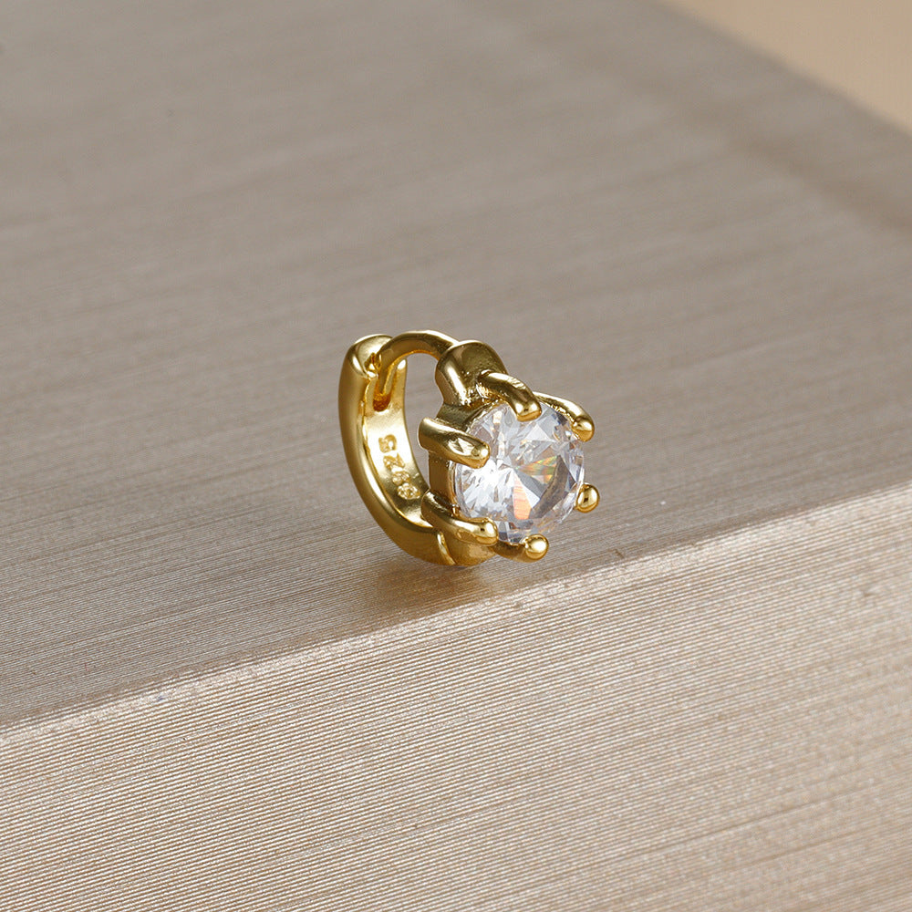 Elegant Ring-Shaped Diamond Earrings – Simple Women’s Jewellery