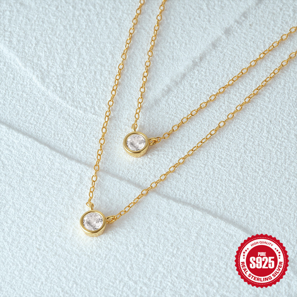 S925 Sterling Silver Double-Layer Necklace – Elegant Women’s Jewellery
