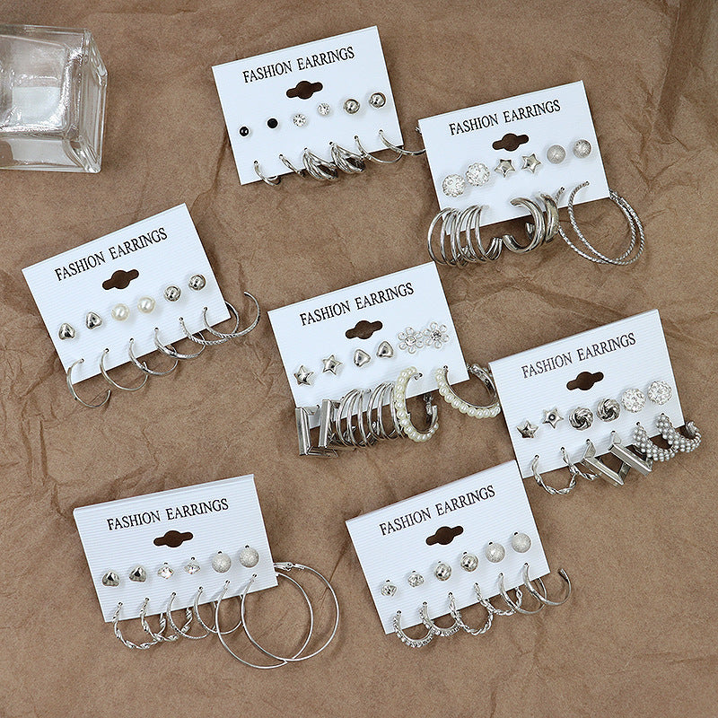 6-Pair Diamond Earrings Set – Simple & Elegant Jewellery for Women