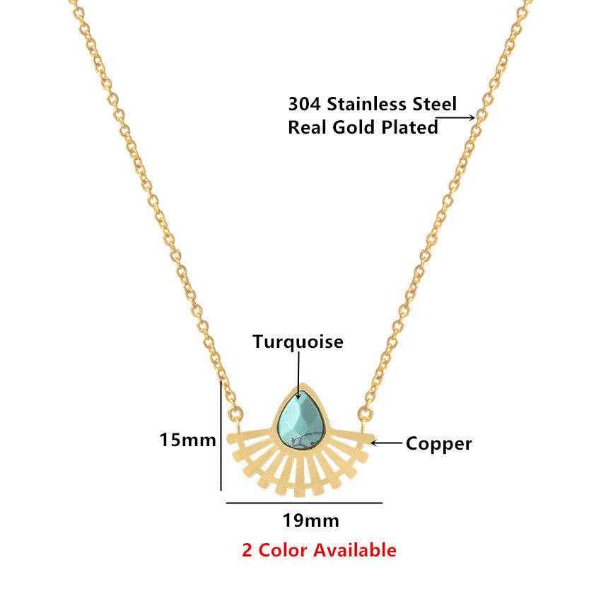 Elegant Oval Turquoise Pendant Necklace for Women – Vintage Style