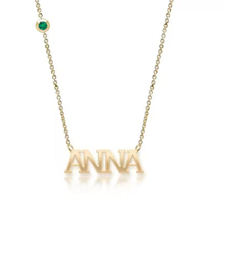 Personalized Arabic Birthstone Name Necklace