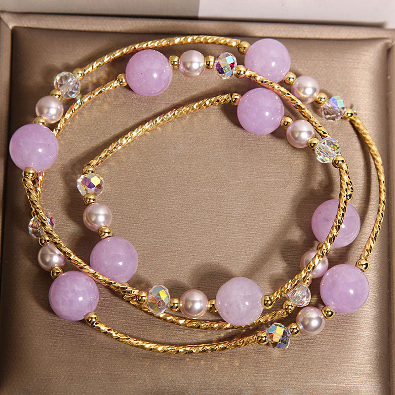 Women’s Sunstone Multi-Circle Bracelet – Elegant Chinese-Style Summer Accessory