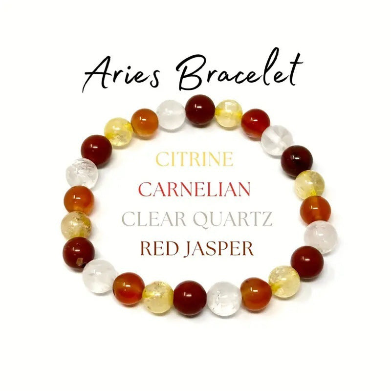 Unisex Zodiac Bracelets – Twelve Constellations Natural Stone Beads