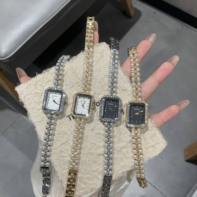 Pearl Accent Bracelet Watch for Women – Stylish and Chic