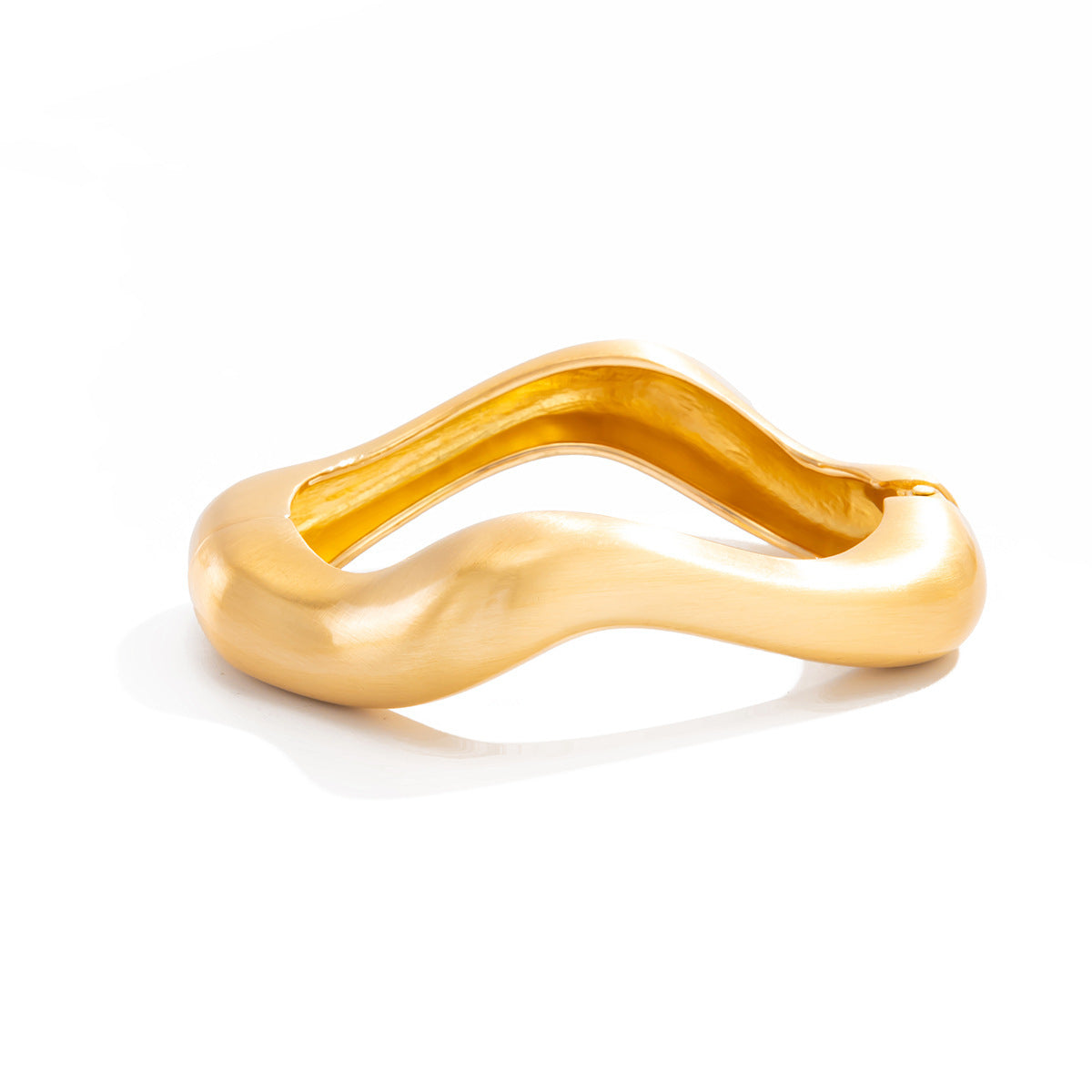 Glossy & Matte Metal Bracelet – Adjustable Spring Opening Design