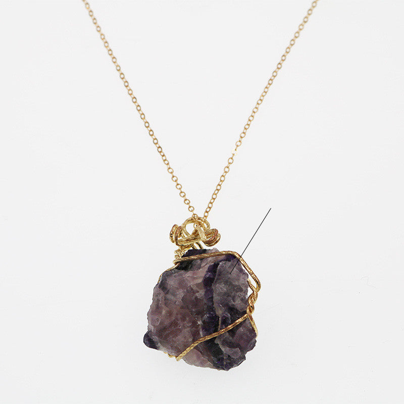 Geometric Crystal Pendant Sweater Necklace – Handcrafted Statement Jewellery