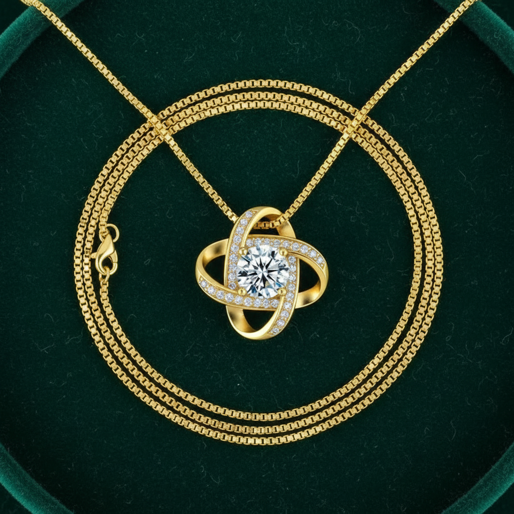 Gold Knot on Emerald Velvet