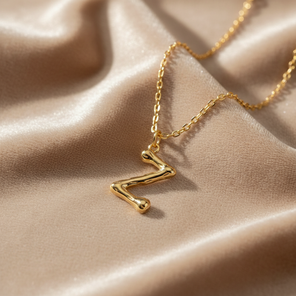 Gold Letter Z on Champagne Velvet