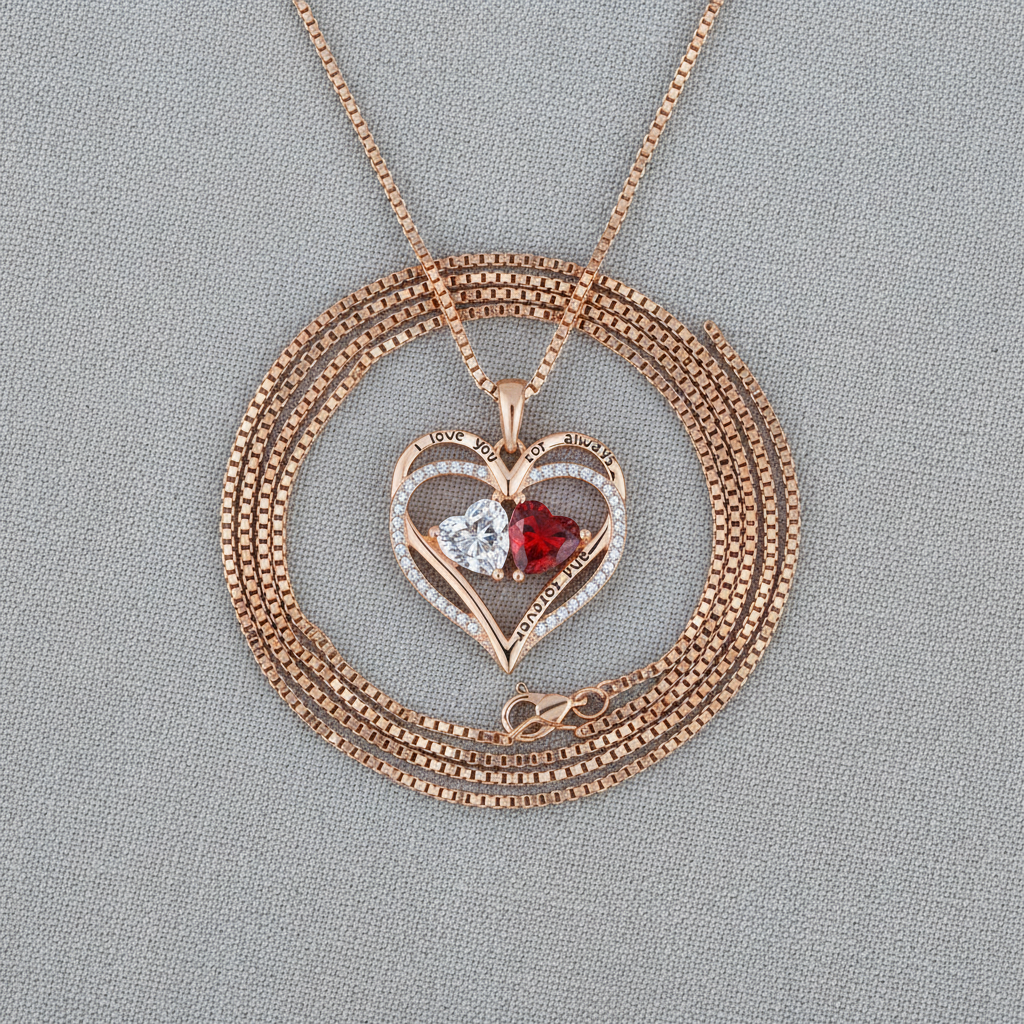 Heart Necklace Coiled