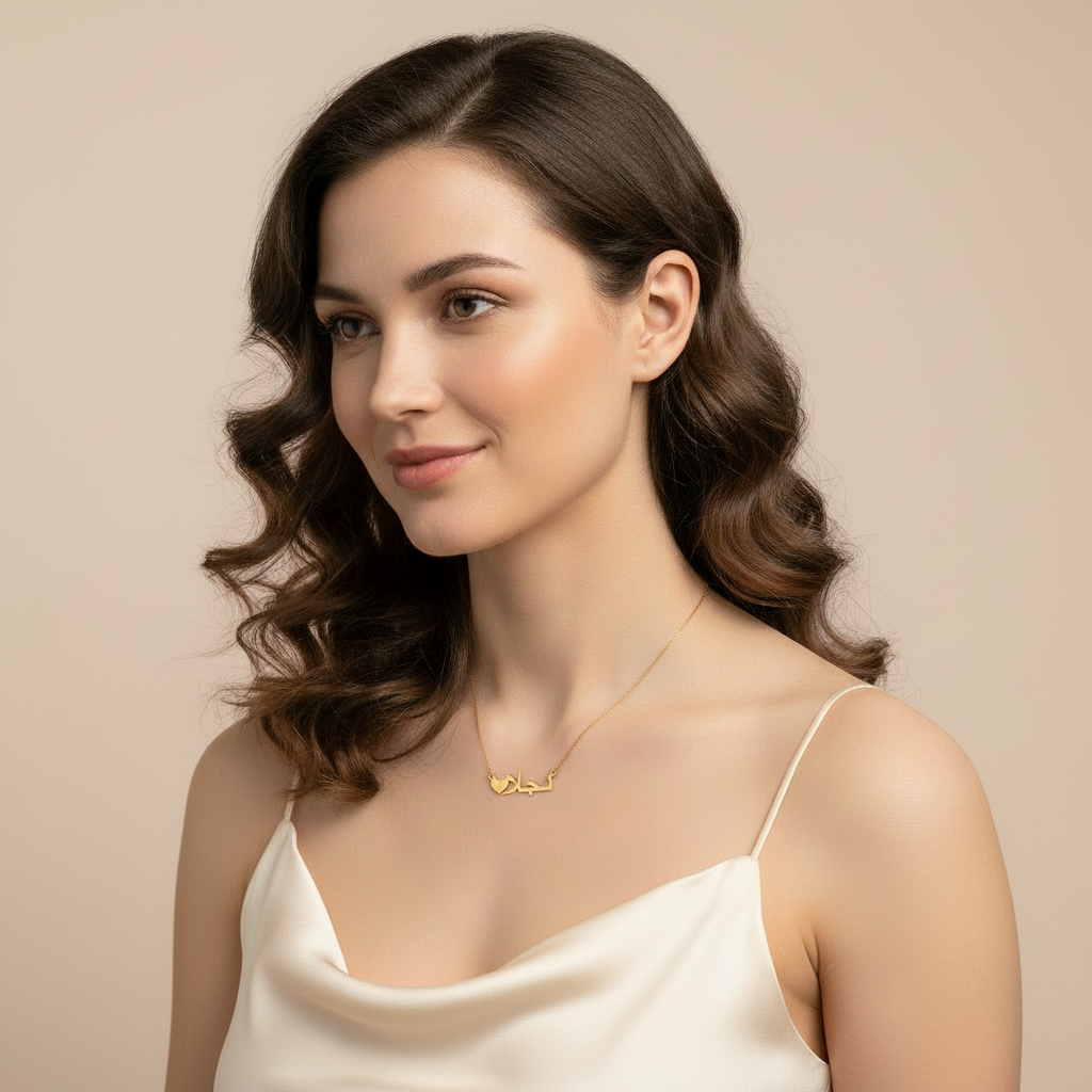 Ivory satin profile view