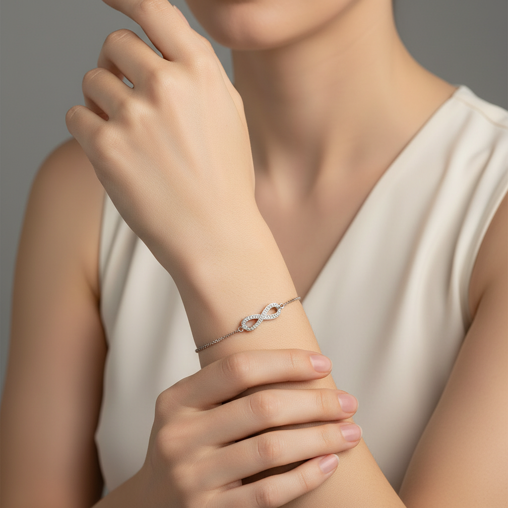 Model Wearing Bracelet Close-Up