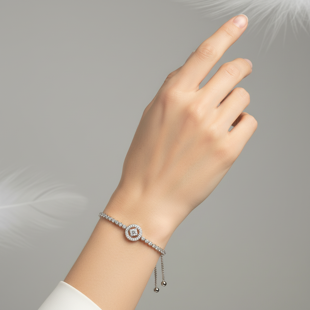 Model Wearing Bracelet Close-Up